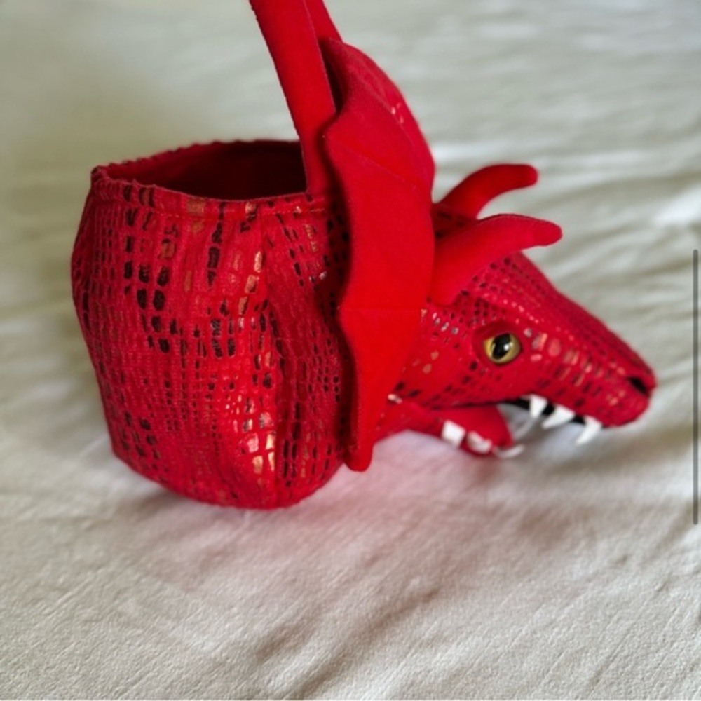 Pottery barn kids red dinosaur Halloween/easter treat bag